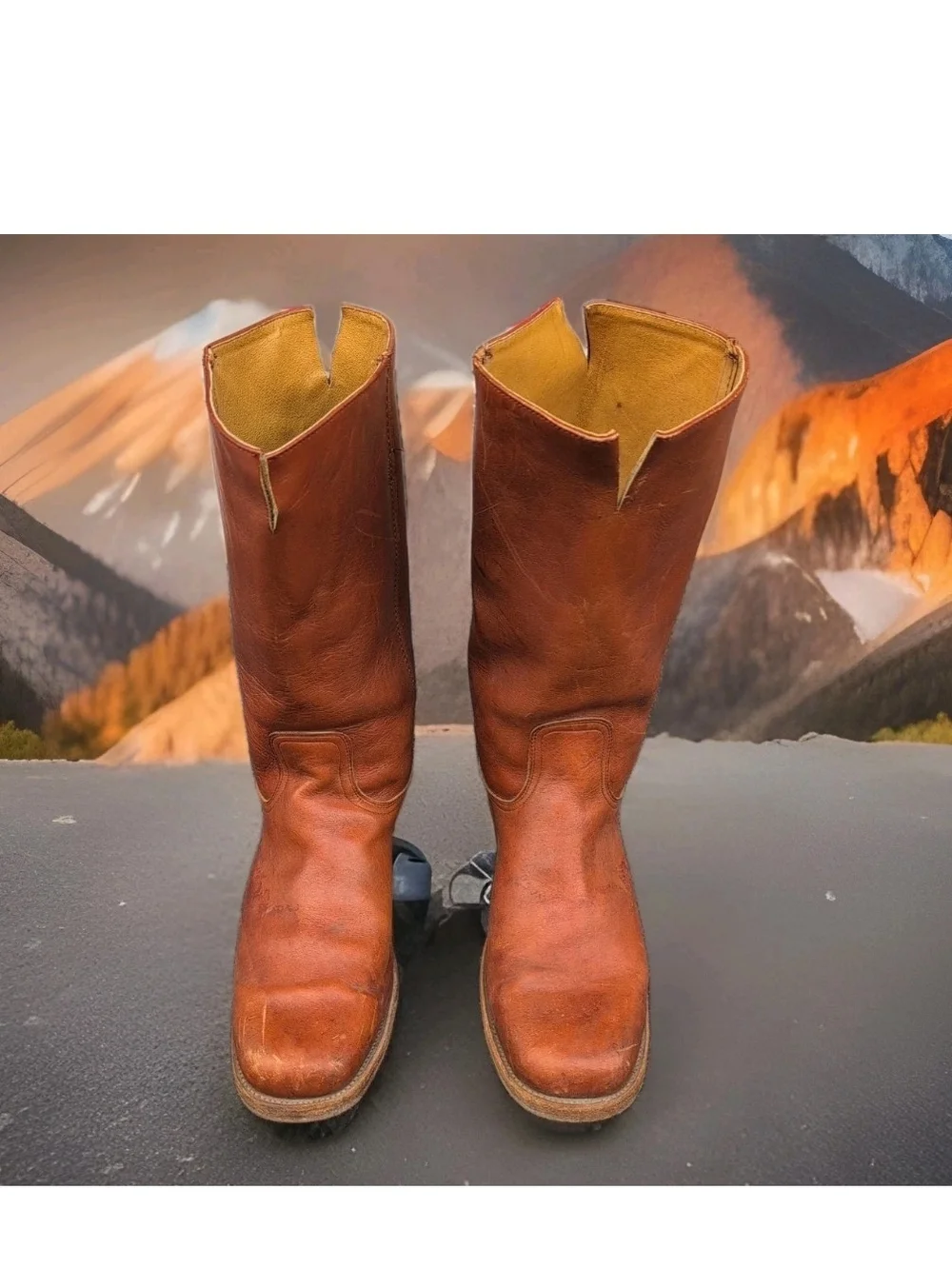 Vtg Frye Boots Mens 13 W Chestnut Brown Leather Campus Riding Western USA 14.5